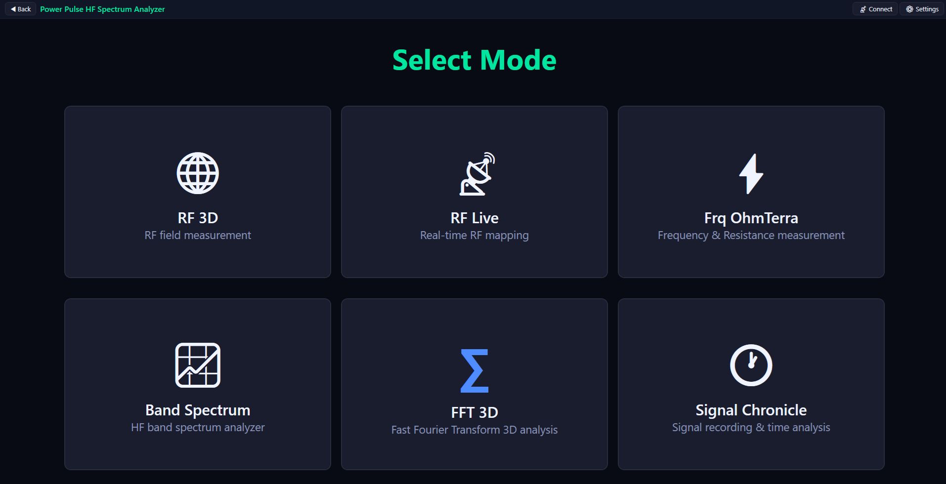 Power Pulse Yazılım Mod Seçim Ekranı
